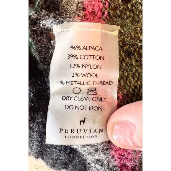 Peruvian Connection Telluride Crochet Alpaca Wool Blend Tunic Sweater/Dress XS - Picture 7 of 11